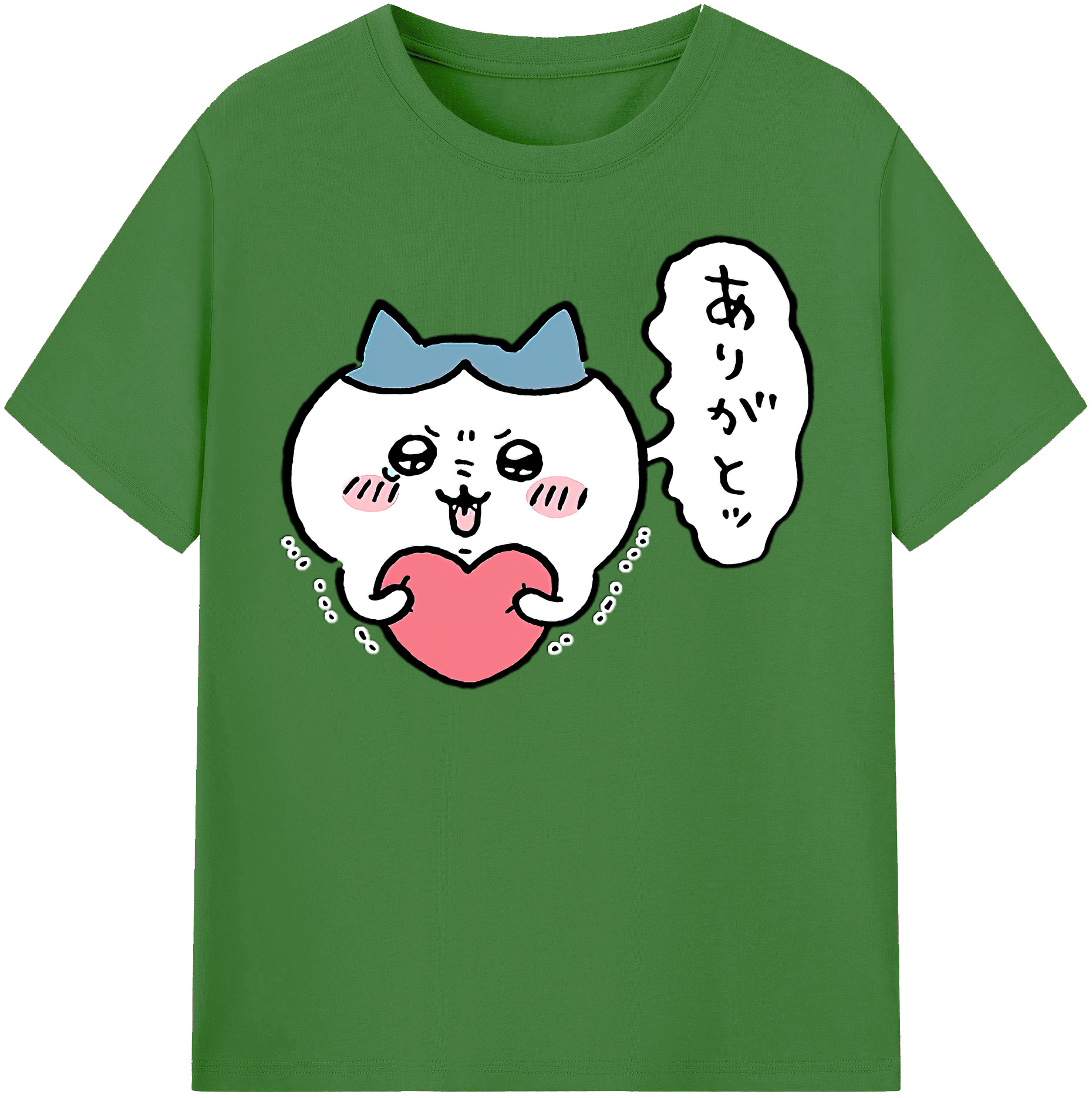 （画像用） ちいかわ ハチワレ Chii-kawa hachiware レディースカジュアルプリントTシャツ（綿100％）